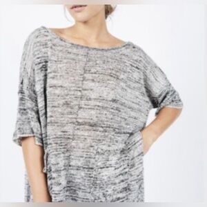 💥LOFT Grey Boxy Crew-neck Pullover Top L